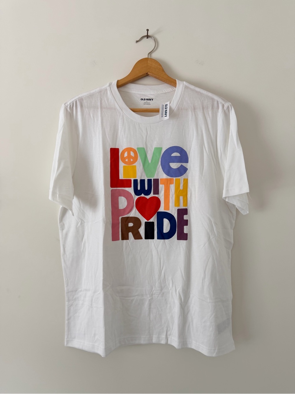 Old Navy Love With Pride White Graphic Tee